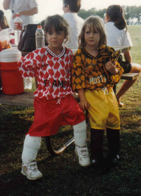 Tara and Kendall 1st year soccer 1996