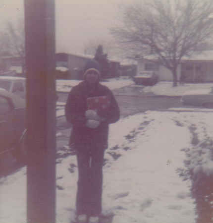 Patti in the snow at my house 1972