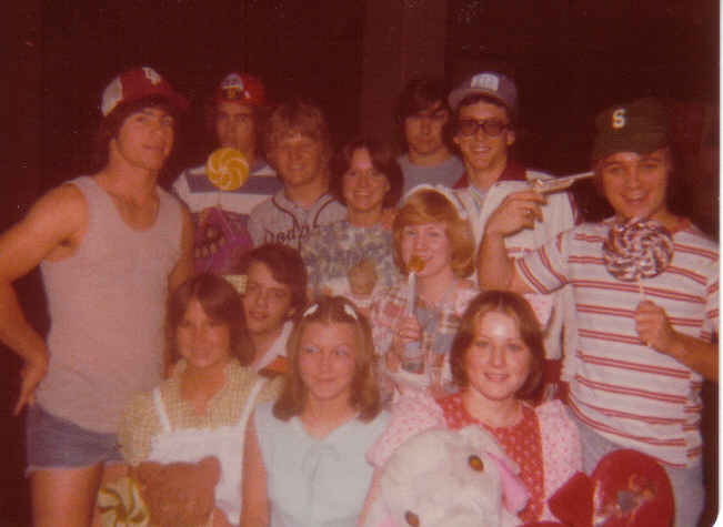 Senior kid day '77 back ltor randy w., mark b., larry q, teason, curtis h. billy h. rusty h. front ltor, me, wesley h, tamara, darla h., brenda c.