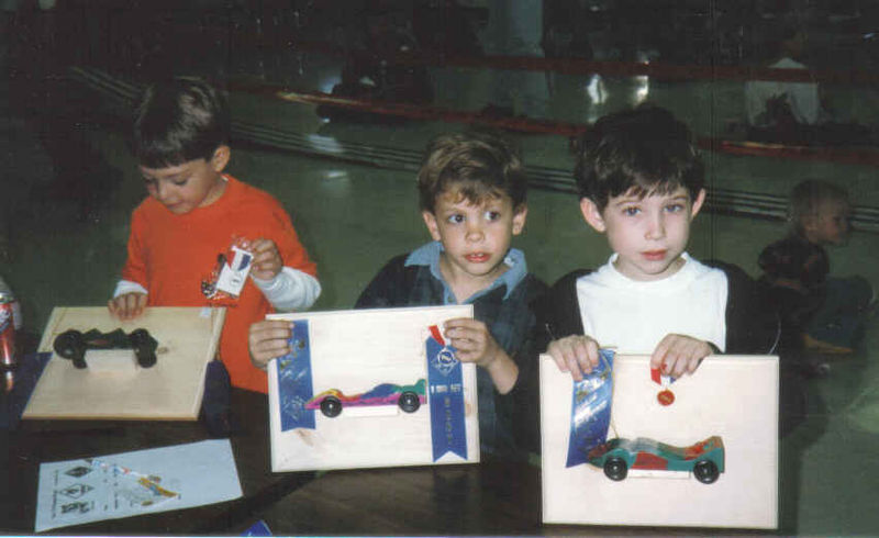 Larry, Matthew, Daniel Pinewood Derby 1996ish