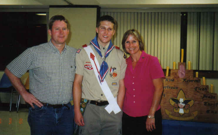 Tommy's Eagle Court of Honor with Tom and me May 2004