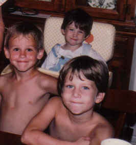 Annie b's 85th bday with christin, daniel, evan and tommy 1991 cropped