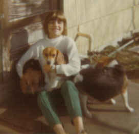 Rae with my beagles 5th grade cropped
