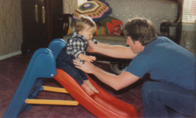 With tom and birthday slide